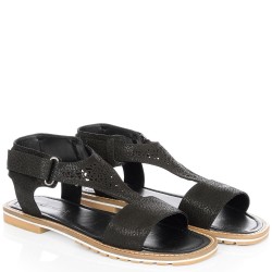 ДАМСКИ САНДАЛИ ОТ ЕСТЕСТВЕНА КОЖА-4581-ЧЕРНИ