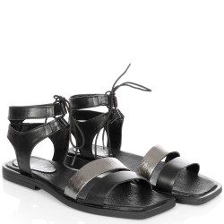 ДАМСКИ САНДАЛИ ОТ ЕСТЕСТВЕНА КОЖА-C113-1178-ЧЕРНИ