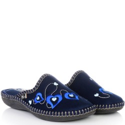 ДАМСКИ ПАНТОФИ НА АНАТОМИЧНО ХОДИЛО-110-ТЪМНО СИНИ