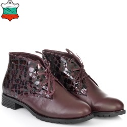 ДАМСКИ БОТИ/КЛАРК ОТ ЕФЕКТНА ЕСТЕСТВЕНА КОЖА-2021-БОРДО