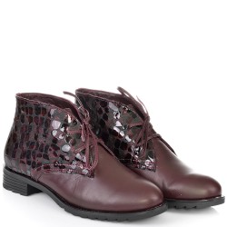 ДАМСКИ БОТИ/КЛАРК ОТ ЕФЕКТНА ЕСТЕСТВЕНА КОЖА-2021-БОРДО