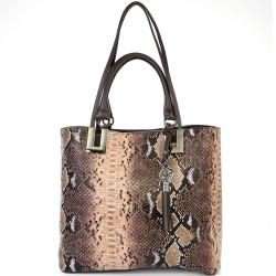 ДАМСКА ЕЛЕГАНТНА ЧАНТА-123-БЕЖОВО/КАФЯВО