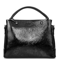 ДАМСКА ЕЛЕГАНТНА ЧАНТА-103-ЛАК-ЧЕРНА