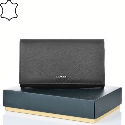 ДАМСКО ПОРТМОНЕ GRANDE ОТ ЕСТЕСТВЕНА КОЖА-2604-ЧЕРНО