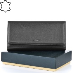 ДАМСКО ПОРТМОНЕ GRANDE ОТ ЕСТЕСТВЕНА КОЖА-2664-ЧЕРНО