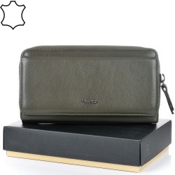 ДАМСКО ПОРТМОНЕ GRANDE ОТ ЕСТЕСТВЕНА КОЖА-2606-ЗЕЛЕНО