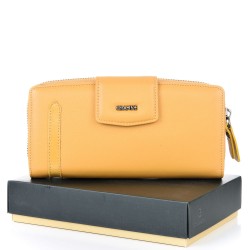 ДАМСКО ПОРТМОНЕ GRANDE ОТ ЕСТЕСТВЕНА КОЖА-2714-ГОРЧИЦА