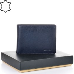 МЪЖКО ПОРТМОНЕ GRANDE ОТ ЕСТЕСТВЕНА КОЖА-1404-ТЪМНО СИНЬО