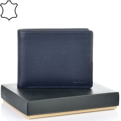 МЪЖКО ПОРТМОНЕ GRANDE ОТ ЕСТЕСТВЕНА КОЖА-1508-ТЪМНО СИНЬО