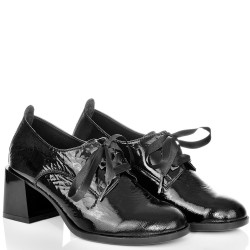 ДАМСКИ ОБУВКИ НА ТОК ОТ ЕСТЕСТВЕН ЛАК-JANET2-853-ЧЕРНИ