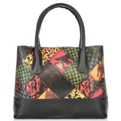 ДАМСКА ЕЛЕГАНТНА ЧАНТА-121-ЧЕРНО/ЗЕЛЕНО/ЖЪЛТО