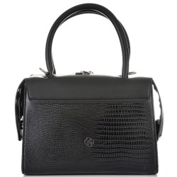 ДАМСКА ЕЛЕГАНТНА ЧАНТА-336-КРОКО/ЛАК-ЧЕРНА