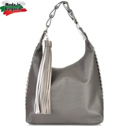 ДАМСКА ЧАНТА-S1244-ЕФЕКТНА КОЖА-БРОНЗОВА