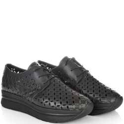 ДАМСКИ ОБУВКИ НА ПЛАТФОРМА ОТ ЕСТЕСТВЕНА КОЖА-4571-ЧЕРНИ