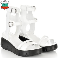 ДАМСКИ САНДАЛИ НА ПЛАТФОРМА ОТ ЕСТЕСТВЕНА КОЖА-4720-БЕЛИ