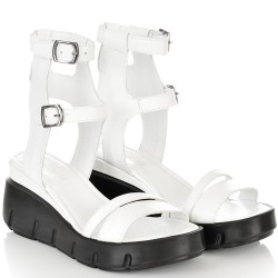 ДАМСКИ САНДАЛИ НА ПЛАТФОРМА ОТ ЕСТЕСТВЕНА КОЖА-4720-БЕЛИ