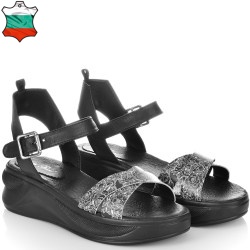 ДАМСКИ САНДАЛИ НА ПЛАТФОРМА ОТ ЕСТЕСТВЕНА КОЖА-226136-1465-ЧЕРНИ