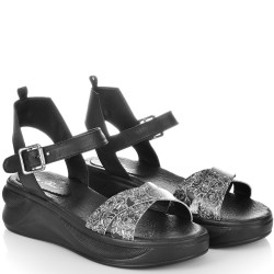 ДАМСКИ САНДАЛИ НА ПЛАТФОРМА ОТ ЕСТЕСТВЕНА КОЖА-226136-1465-ЧЕРНИ