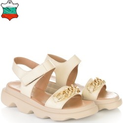 ДАМСКИ САНДАЛИ НА ПЛАТФОРМА ОТ ЕСТЕСТВЕНА КОЖА-E256-04-БЕЖОВИ