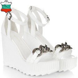 ДАМСКИ САНДАЛИ НА ПЛАТФОРМА ОТ ЕСТЕСТВЕНА КОЖА-4724-БЕЛИ