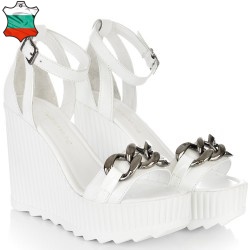 ДАМСКИ САНДАЛИ НА ПЛАТФОРМА ОТ ЕСТЕСТВЕНА КОЖА-4724-БЕЛИ