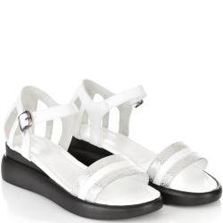 ДАМСКИ САНДАЛИ ОТ ЕСТЕСТВЕНА КОЖА-4756-БЕЛИ