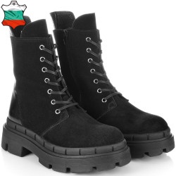 ДАМСКИ БОТИ ОТ ЕСТЕСТВЕН ВЕЛУР/ЛАК-TAYRA 03-ЧЕРНИ