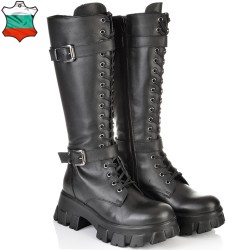 ДАМСКИ БОТУШИ ОТ ЕСТЕСТВЕНА КОЖА-ISABELLE 09-ЧЕРНИ