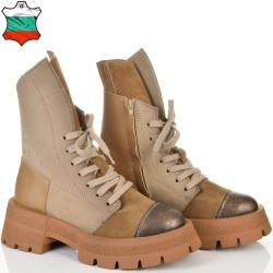 ДАМСКИ БОТИ ОТ ЕСТЕСТВЕНА КОЖА/НАБУК/ВЕЛУР-231-БЕЖОВО/КАФЯВО