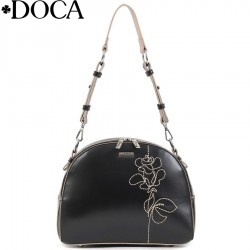 ДАМСКА ЧАНТА ПРЕЗ РАМО DOCA-17470-ЧЕРНА