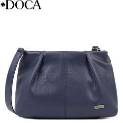 ДАМСКА ЧАНТА ПРЕЗ РАМО DOCA-18646-ТЪМНО СИНЯ