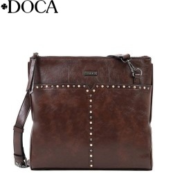 ДАМСКА ЧАНТА ПРЕЗ РАМО DOCA-19004-КАФЯВА