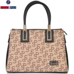 ДАМСКА ЕЛЕГАНТНА ЧАНТА SP1000-SP/ЧЕРНО/БЕЖОВО