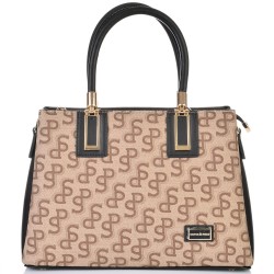 ДАМСКА ЕЛЕГАНТНА ЧАНТА SP1000-SP/ЧЕРНО/БЕЖОВО