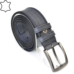 КОЛАН ОТ ЕСТЕСТВЕНА БИВОЛСКА КОЖА-7455-ТЪМНО СИН