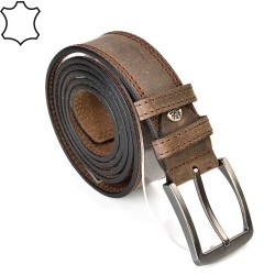 КОЛАН ОТ ЕСТЕСТВЕНА БИВОЛСКА КОЖА-7456-КАФЯВ