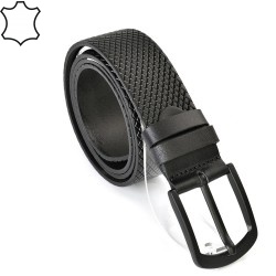 КОЛАН ОТ ЕСТЕСТВЕНА БИВОЛСКА КОЖА-7432-ЧЕРЕН