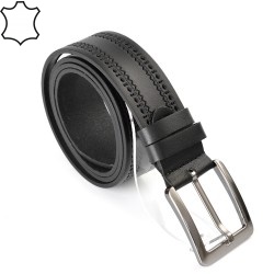 КОЛАН ОТ ЕСТЕСТВЕНА БИВОЛСКА КОЖА-7434-ЧЕРЕН