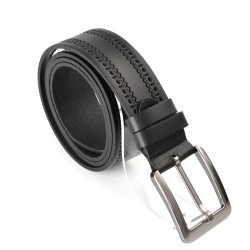 КОЛАН ОТ ЕСТЕСТВЕНА БИВОЛСКА КОЖА-7434-ЧЕРЕН