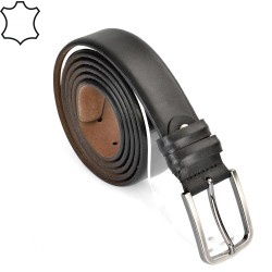 КОЛАН ОТ ЕСТЕСТВЕНА БИВОЛСКА КОЖА-7446-ЧЕРЕН