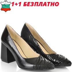 ДАМСКИ ОБУВКИ НА ТОК ОТ ЕСТЕСТВЕНА КОЖА-A21870-ЧЕРНИ