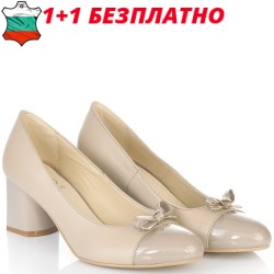 ДАМСКИ ОБУВКИ НА ТОК ОТ ЕСТЕСТВЕНА КОЖА-A21655-БЕЖОВИ