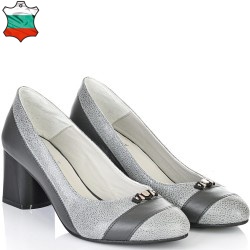 ДАМСКИ ОБУВКИ НА ТОК ОТ ЕСТЕСТВЕНА КОЖА-A11610-СИВИ