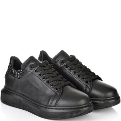 ДАМСКИ КЕЦОВЕ ОТ ЕСТЕСТВЕНА КОЖА-D4076-ЕФЕКТНИ-ЧЕРНИ