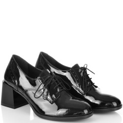 ДАМСКИ ОБУВКИ НА ТОК ОТ ЕСТЕСТВЕН ЛАК-JANET2-857-ЧЕРНИ