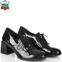 ДАМСКИ ОБУВКИ НА ТОК ОТ ЕСТЕСТВЕН ЛАК-JANET2-857-ЧЕРНИ