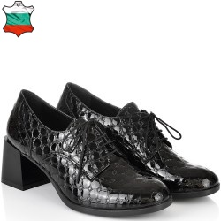 ДАМСКИ ОБУВКИ НА ТОК ОТ ЕСТЕСТВЕН ЕФЕКТЕН ЛАК-JANET2-857-ЧЕРНИ