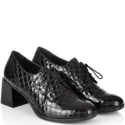 ДАМСКИ ОБУВКИ НА ТОК ОТ ЕСТЕСТВЕН ЕФЕКТЕН ЛАК-JANET2-857-ЧЕРНИ