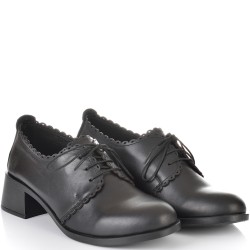 ДАМСКИ ОБУВКИ НА ТОК ОТ ЕСТЕСТВЕНА КОЖА-C362-1054A-ЧЕРНИ