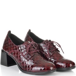 ДАМСКИ ОБУВКИ НА ТОК ОТ ЕСТЕСТВЕН ЕФЕКТЕН ЛАК-JANET2-853-БОРДО
